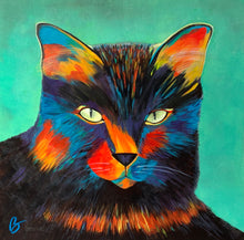 Load image into Gallery viewer, 'Pet Portrait' Painting - Custom Portrait with Rainbow Color Palette'.