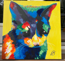 Load image into Gallery viewer, &#39;Pet Portrait&#39; Painting -  Custom Portrait with Rainbow Color Palette&#39;.
