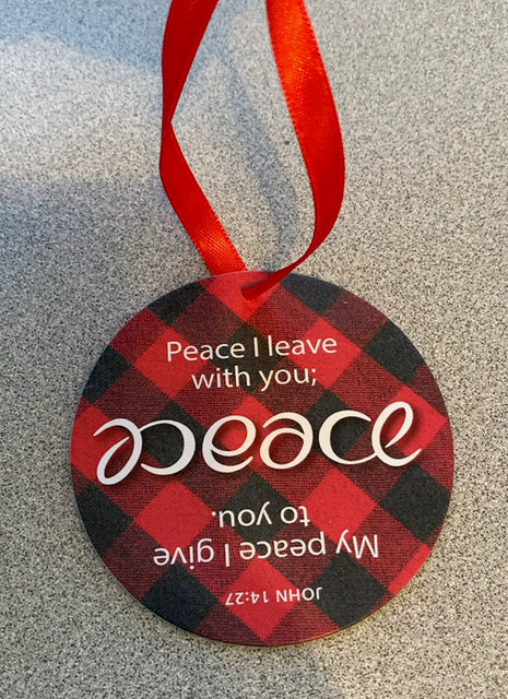 'Peace' Ambigram Ornament - Set of 5 (all same)